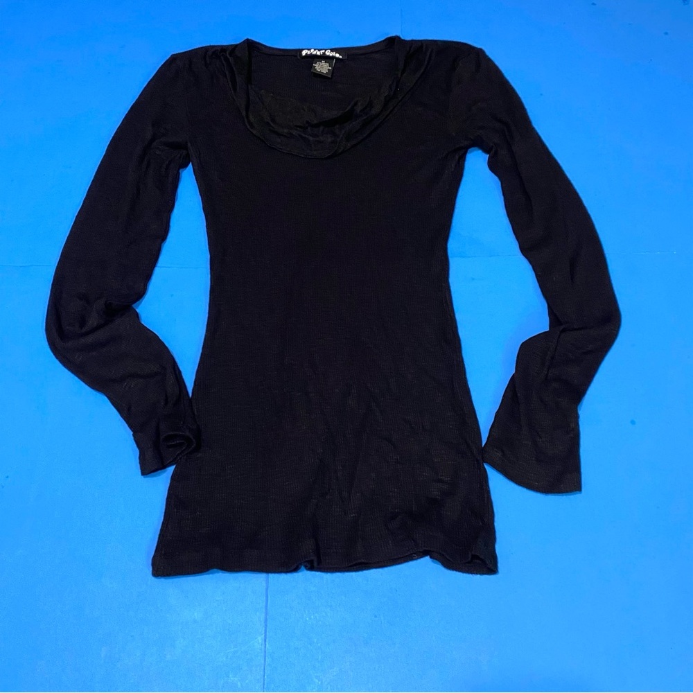 ⭐️Planet Gold Black Fitted Blouse with Scoop Neckline